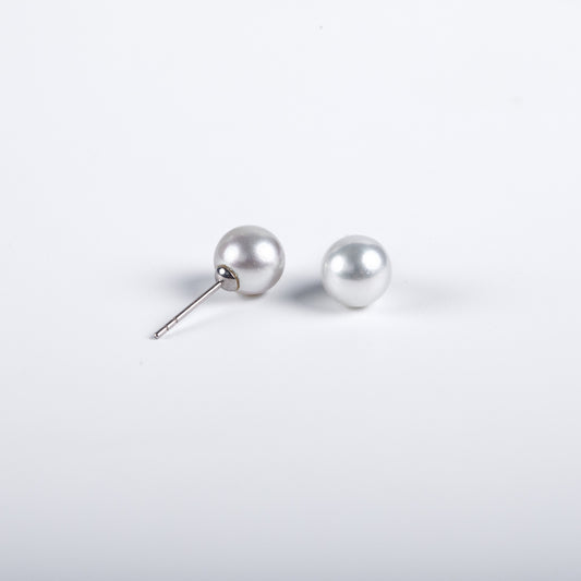 [SH23]18K金akoya珍珠耳釘7-7.5mm 80018
