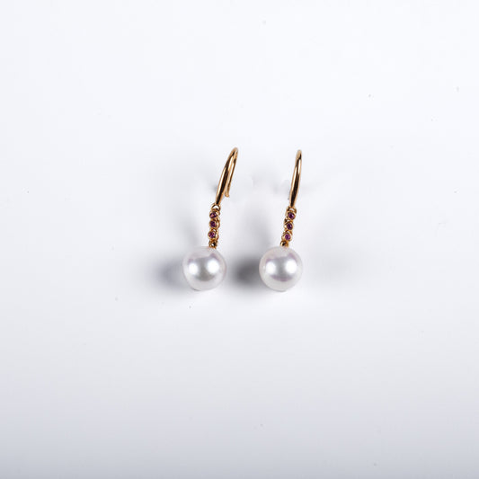 [SH33]18K金Akoya珍珠耳飾8-8.5mm 80033