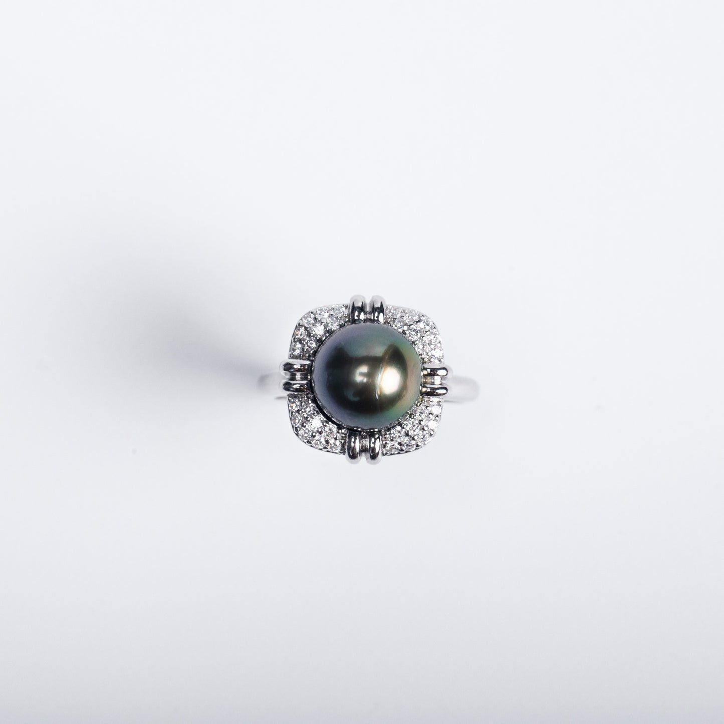 [SH70]18K金大溪地黑珍珠耳飾8.5mm 80036