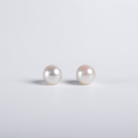 [SH19]18K金akoya珍珠耳釘7.5-8mm 80110