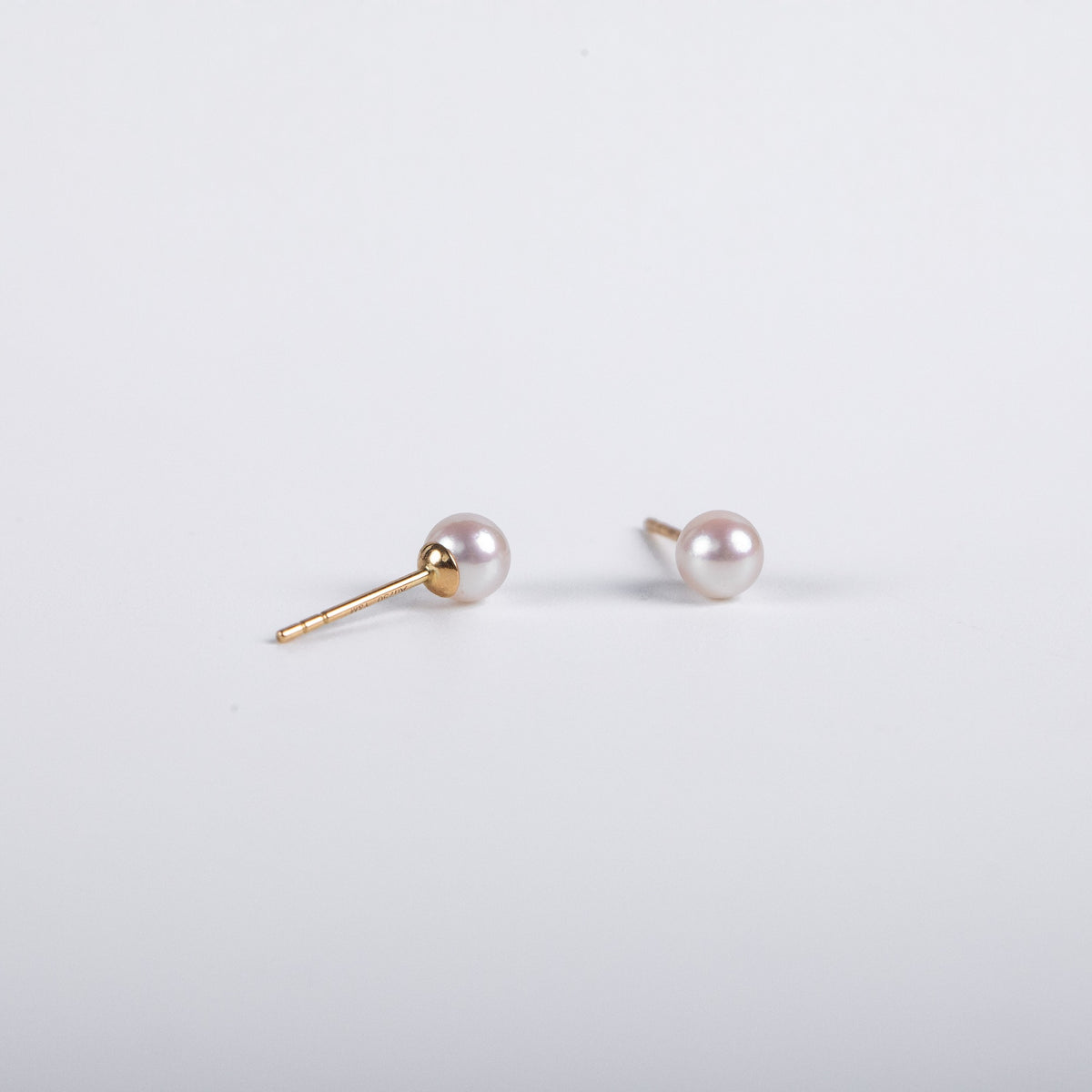 [SH26]18K金akoya珍珠耳釘3-4mm 80117