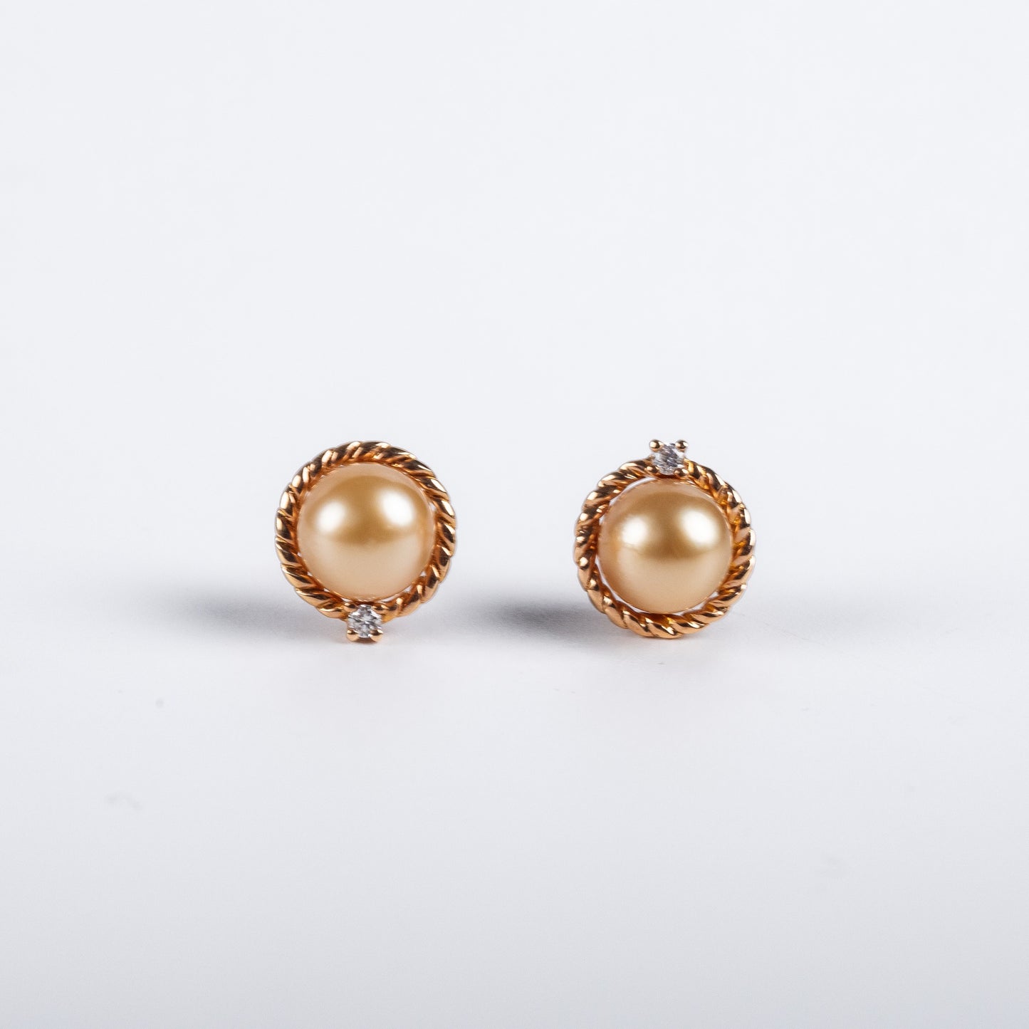 [SH94]18K金南洋金珍珠耳飾7-7.5mm J80121